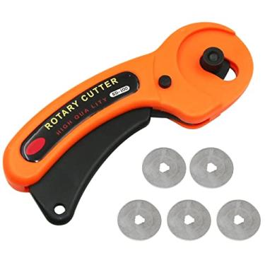 Imagem de Cortador Rotativo Redondo de 45mm com 5 Lâminas Trava Ergonômico Ferramenta Corte para Costura Artesanato Patchwork Scra