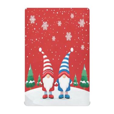 Imagem de Qilmy Lençóis de berço de gnomos de Natal, macio e respirável, de microfibra elástica, lençol com elástico para meninos e meninas, 132 x 71 cm, capa de colchão infantil portátil