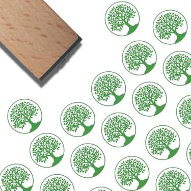 Imagem de CRASPIRE Carimbos de borracha Tree of Life, madeira natural, 9,5 cm, reutilizável, vintage, quadrados, decorativos, mini árvore, selos para agenda, diário, cartas, artesanato, faça você mesmo