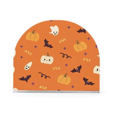 Imagem de Qilmy Porta-guardanapos de acrílico Halloween Boo, suporte de guardanapo de coquetel de plástico transparente para mesas de restaurante de cozinha, 2 peças
