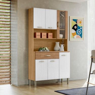 Imagem de Armário De Cozinha 6 Portas 1 Gaveta Golden Plus - Ssx Multicoisas Freijo-supremo-cp-ripado Freijo