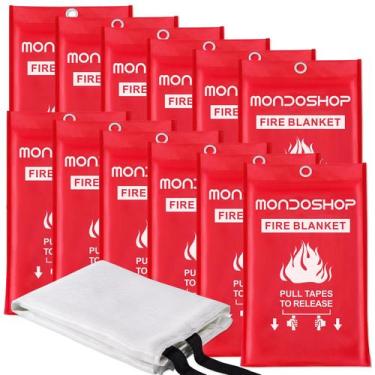 Imagem de Cobertor Fire Blanket Mondoshop, pacote com 12 unidades, fibra de vidr