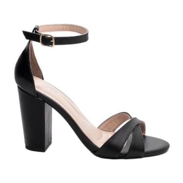 Imagem de Torricella, Sandália Feminina Salto Alto Grosso Saltinho 8,5cm Torricella (Preto, BR, Adulto, Numérico, P, 39)