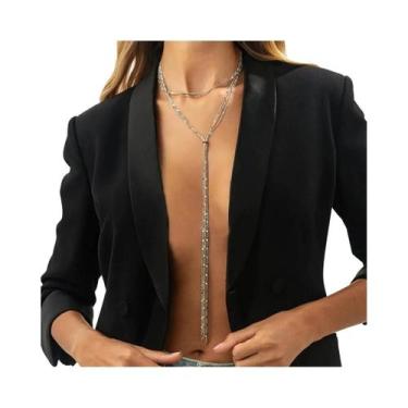 Imagem de Colar De Pingente Longo Com Franjas De Lantejoulas Em Camadas, Joia De