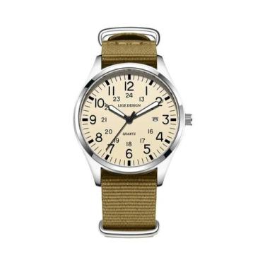 Imagem de Relógio Militar Masculino À Prova D'Água Luminosa Quartz LIGE Luxuoso 