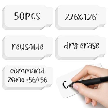 Imagem de DEDC Etiquetas de token MTG apagáveis a seco reutilizáveis Command Zone Pacote com 50 marcadores apagáveis de PVC branco dupla face para Magic The Gathering, acessórios MTG, fichas de jogo de cartas e