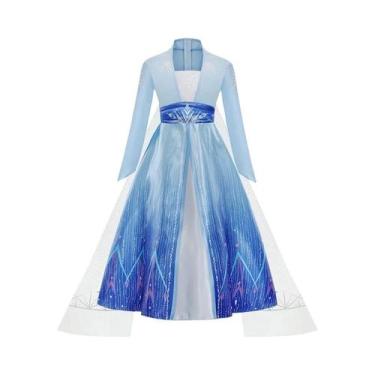 Imagem de Fantasia De Princesa Elsa Frozen Para Meninas, Vestido De Manga Longa 