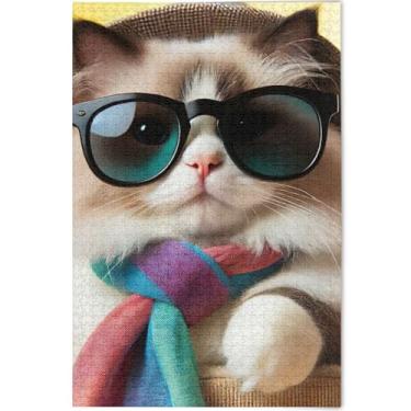 Imagem de Quebra-cabeça fofo de gato Ragdoll personalizado, 500 peças, adultos, família, brinquedo, arte, quebra-cabeças, amantes de elefantes brancos, presentes, 52 x 37,8 cm