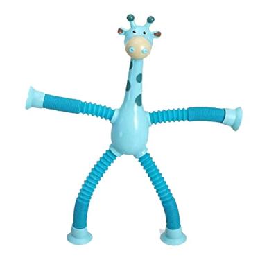 Imagem de Girafa de tubo elástico, ventosa telescópica de girafa brinquedos para crianças e adultos, girafa que muda tubo telescópico quebra-cabeça infantil com ventosa de sucção para pais e filhos brinquedo interativo
