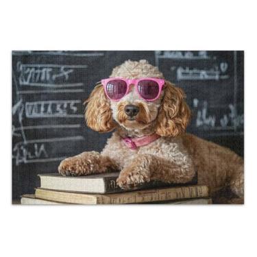 Imagem de Quebra-cabeça de 1000 peças, adultos, animais, arte colorida, paisagem personalizada, quebra-cabeça, óculos poodle, livros, jogos, presentes tecnológicos, 75 x 40 cm