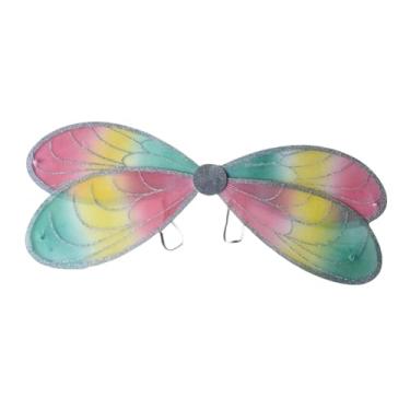 Imagem de APLVFFZH Fantasia de Asa de Fada, Asa de Libélula, Asa de Anjo para Halloween, Cosplay, Roupa de Cosplay, Fios Coloridos com Bordas Brilhantes, Leve, Ideal Par, Lado Prateado