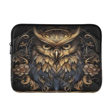 Imagem de Bolsas de trabalho femininas pretas de coruja, capa protetora à prova de choque, pasta de laptop de 15,6 polegadas para mulheres