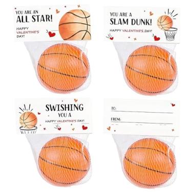 Imagem de BAYSING Valentines Day Cards Gift for Kids with Mini Basketballs Stress Balls for Boys Girls,Valentines Party Favors Goodie Bag Stuffer Class Treats Prizes for Toddlers