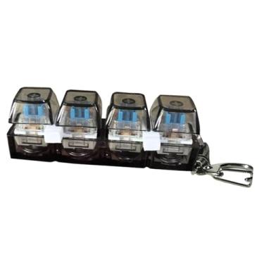 Imagem de oshhni Mini chaveiro com teclado, brinquedo antiestresse para os dedos, cubo multifuncional divertido e leve com teclado mecânico que faz cliques, Preto 7.5x2.5x2cm