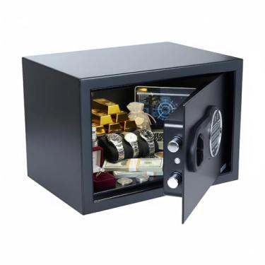 Imagem de NorthSky Cofre antifurto à prova de fogo, 0,5 metros cúbicos – Teclado digital e fechadura de chave, 35 x 25 x 25 cm – Adequado para uso doméstico para proteger objetos de valor, joias, dinheiro e