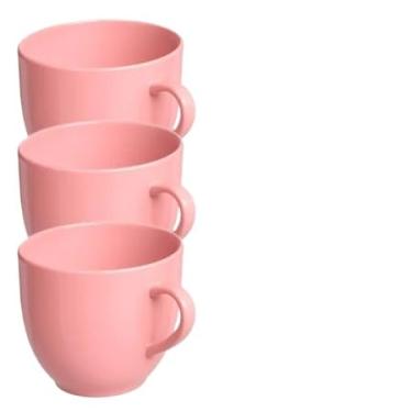 Imagem de Jogo 6 3 Xicaras de Café Chá Porcelana 170 ml (sem pires) - Rosa Amarela Branco Preto Chicara Xicara (Xicara Rosa 3 un)