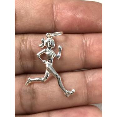 Imagem de Pingente Crucifixo Prata Maciça 925 Corredora Atleta - Lojas La&Amp;Ny