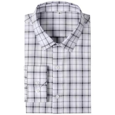 Imagem de Camisa social GIANEN Wrinkle Free Plaid Gingham Check para homens