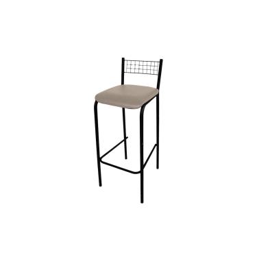 Imagem de Banqueta Sala de Jantar Gênova 1B705PRF Aço 1 Un Preto/Boucle Bege Fendi - Kappesberg