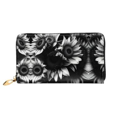 Imagem de XLLingL Carteiras de cartão de crédito impressas, bolsas longas de couro femininas, carteiras com zíper, carteira de viagem simples