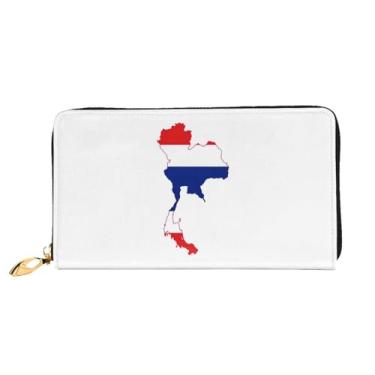 Imagem de XLLingL Carteiras de cartão de crédito impressas, bolsas longas de couro femininas, carteiras com zíper, carteira de viagem simples