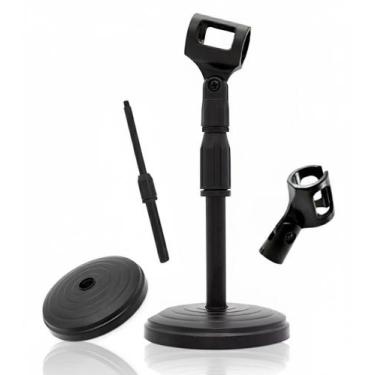 Imagem de Pedestal De Mesa Para Microfone Base Redonda Profissional - hmx