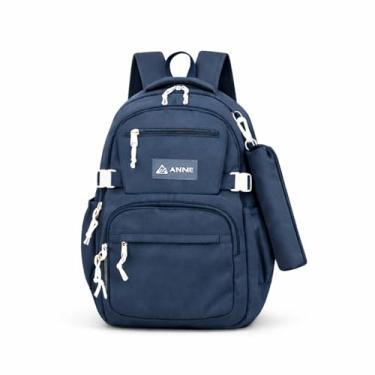 Imagem de Mochila Infantil com Estojo Masculina Feminina Escolar e Faculdade Grande Capacidade – Impermeável, Resistente, com Múltiplos Compartimentos e Bolsos Organizadores – Ideal para todas as Idades Azul