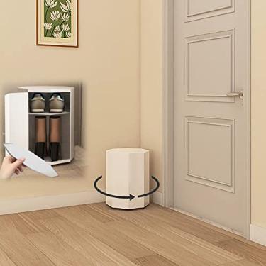 Imagem de Organizador de sapateira, organizador de sapatos giratório, organizador de sapatos, rack de armazenamento de sapatos, rack fino para sapatos estreito, prateleiras de chão, economia de espaço (cor: 43c