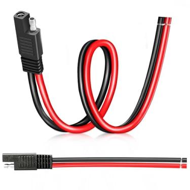 Imagem de Cabo de extensão SAE de 1 m, conector SAE de cobre puro resistente 14AWG, conector SAE de conexão rápida e desconexão para painel solar, motocicletas, carros, caminhões, trailers, tratores, ATV, motor