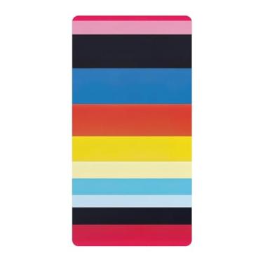 Imagem de Blueangle Lençol de berço padrão para berço infantil - Lençóis de algodão macio e respirável com listras coloridas do México (39)