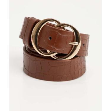 Imagem de Cinto Feminino Textura Croco Fivela Marisa Marrom-82041, Marrom, P