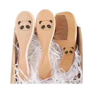 Imagem de Conjunto De Escova E Pente Para Bebê Recém-Nascido 3 Peças Com Gravaçã