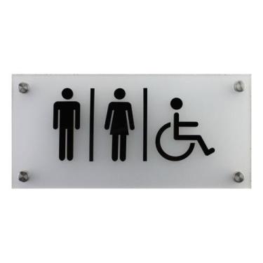 Imagem de Placa de sinalizacao banheiro - acrilico espelhado - NoBrand