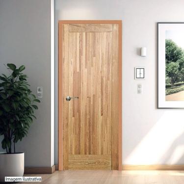 Imagem de Folha de Porta Madeira Maciça Angelim 210cm X 72cm Parquet Vertical Jomadi Natural