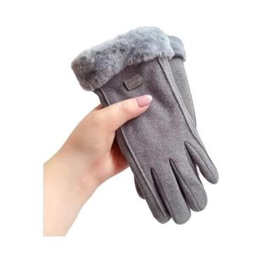 Imagem de Luvas Femininas de Camurça Quentes para Inverno - Com Tela Sensível ao