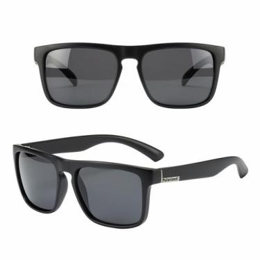 Imagem de Óculos De Sol Quadrado Retrô Unissex Uv400 Praia - Importado, Preto bl