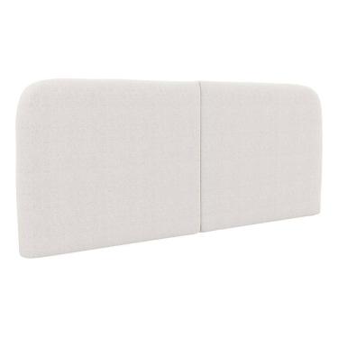 Imagem de Cabeceira Painel Orgânico Cama Box Casal Padrão Aira 140cm Dobrável Bouclé Off White - Abmaza