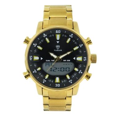 Imagem de Relógio Masculino Tuguir AnaDigi TG1815 Dourado e Preto-Masculino