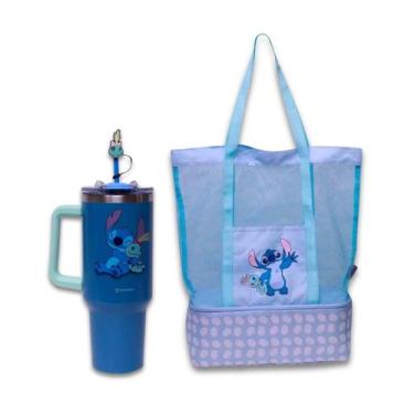 Imagem de COMP Kit Praia Stitch Copo Térmico Inox 1,15L + Bolsa com Compartiment