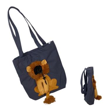 Imagem de Bolsa Transporte Cao Gato Pet Animal Estimacao Bag de Ombro Estampa Leao Passeio Diversao Viagem Caminhada