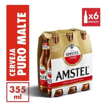Imagem de Cerveja Amstel Lager Puro Malte LN 355ml Pack 6 unidades - Congratulat