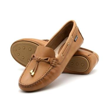 Imagem de Mocassim Feminino em Couro Gales Camel - 3609GC - Andacco, Caramelo, 3