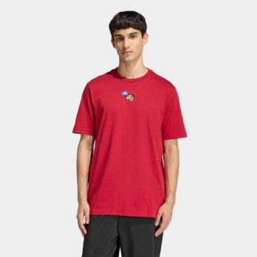 Imagem de Camiseta Adidas Mini Ftb T Masculina, Bordô, GG