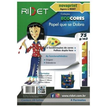 Imagem de Bloco de Papel para Dobradura Eco Cores 48 Folhas Dupla Face 75G 4 For
