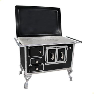 Imagem de Fogão A Lenha Tradicional Venâncio N graus 2 Preto Porta Dupla Com Tampa Direito