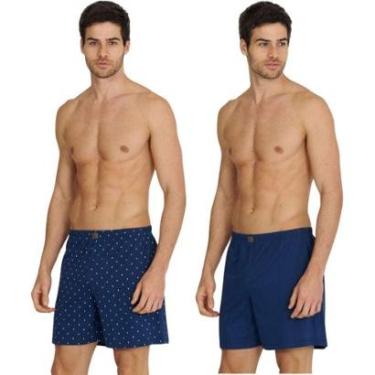 Imagem de Kit Bermuda Samba Canção Masculino Estampa Gravataria Mensageiro dos Sonhos - Marinho -...