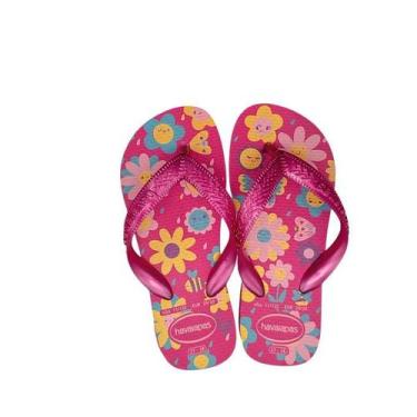 Imagem de Chinelo Havaianas Infantil Meninas Estampas Kids Flores, Rosa, 27/28