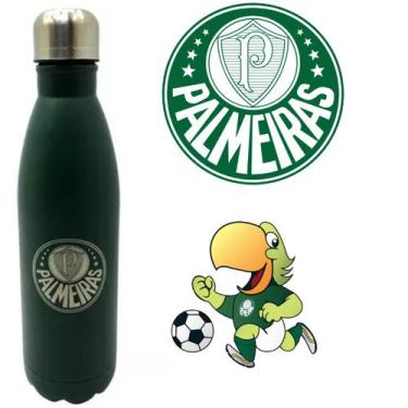 Imagem de Cantil Esportivo de Aço Inox 750ml Palmeiras Inquebrável Para Torcedor