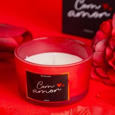 Imagem de Vela aromática personalizada com carinho na caixa presente dia dos nam