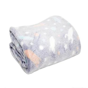 Imagem de Manta Fleece Dupla Face Glow Kids Foguetes Lepper